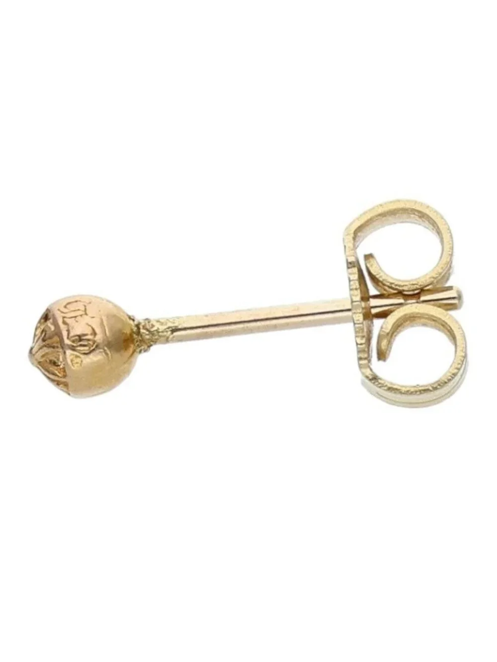 Chrome Hearts 22k Stud Ball Mini Cross Gold Earrings